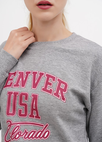 Серый свитшот Terranova надпись без декора (299775835)