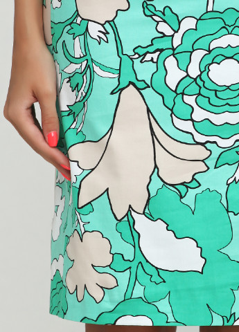 Мятное кэжуал платье футляр Clips с цветочным принтом