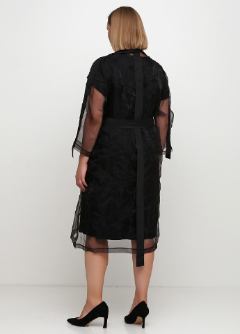 Черный демисезонный комплект (платье, кардиган) Lazor fashion