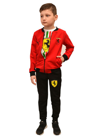 Красный демисезонный костюм спортивный (толстовка, футболка, брюки) Blanka