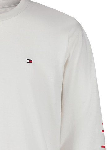 Белый демисезонный кэжуал лонгслив Tommy Hilfiger с логотипом