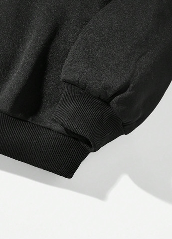 Черный свитшот SHEIN рисунок без декора (342081325)