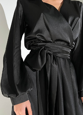 Черное вечернее вечернее платье из шелка "армани" Jadone Fashion