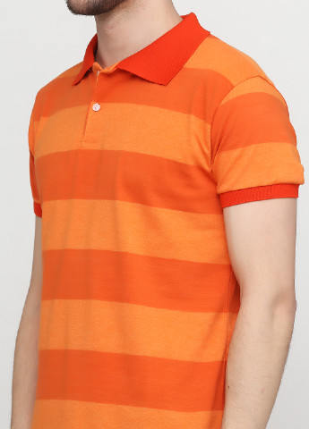 Оранжевая футболка-поло для мужчин Chiarotex в полоску