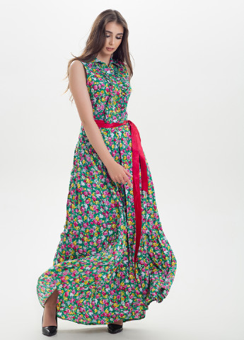 Зеленое кэжуал платье Sellin с цветочным принтом