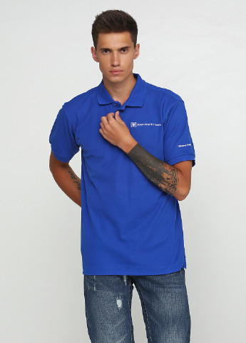 Синяя футболка-поло для мужчин Harriton с надписью