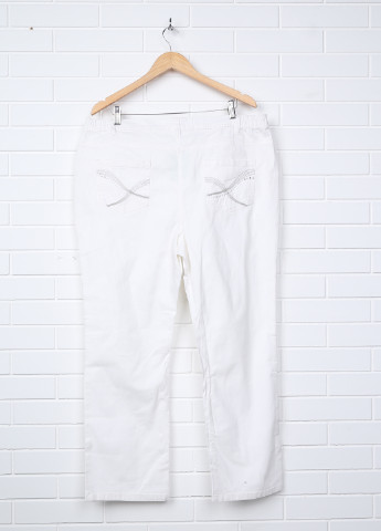 Белые кэжуал летние прямые брюки Paola