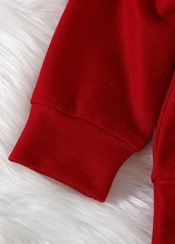 SHEIN світшот новорічний червоний кежуал поліестер