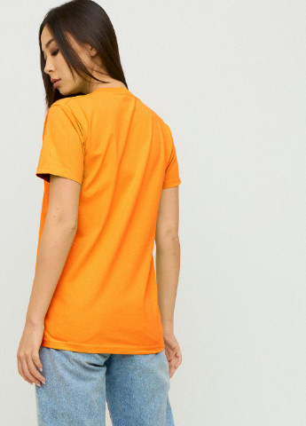 Оранжевая демисезон футболка boyfriend / air print / YAPPI