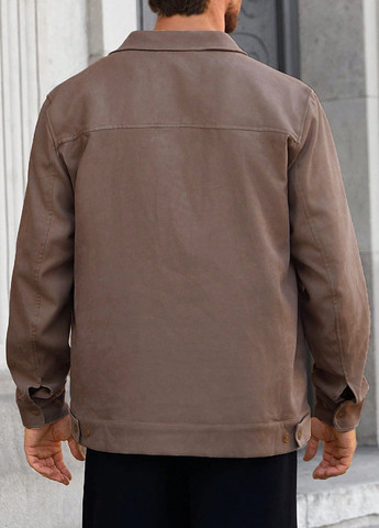 Коричневая демисезонная куртка куртка-пиджак SHEIN