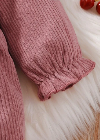 Розовый демисезонный комплект (платье, шапка) SHEIN