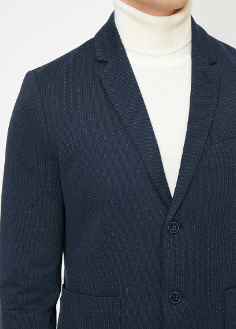 Пиджак KOTON однобортный тёмно-синий деловой хлопок, костюмная