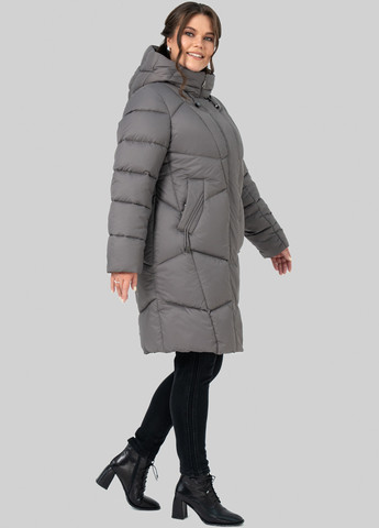 Серо-бежевый зимний Пуховик A'll Posa