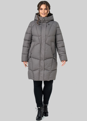 Серо-бежевый зимний Пуховик A'll Posa
