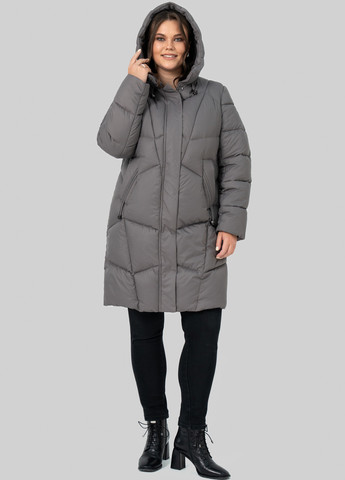 Серо-бежевый зимний Пуховик A'll Posa