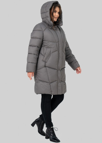 Серо-бежевый зимний Пуховик A'll Posa