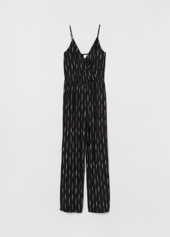 Комбинезон H&M комбинезон-брюки полоска чёрный кэжуал вискоза