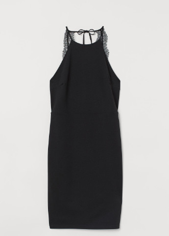 Чорна кежуал сукня футляр, з відкритою спиною H&M однотонна