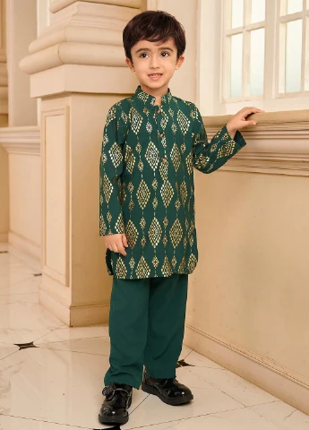 Зелений демісезонний костюм (сорочка, штани) з сорочкою, брючний SHEIN