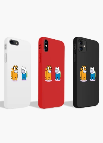 Чехол силиконовый Apple Iphone 7 Амонг Ас Время приключений Фин и Джейк (Among Us Adventure Time Finn & Jake) (17361-2414) MobiPrint (219566524)