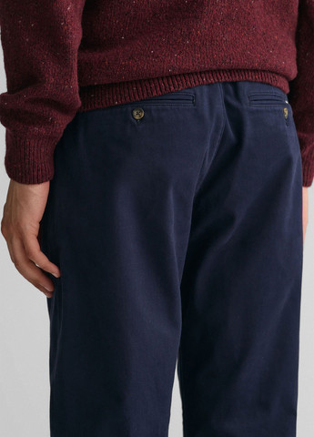 Темно-синие кэжуал демисезонные прямые брюки Gant