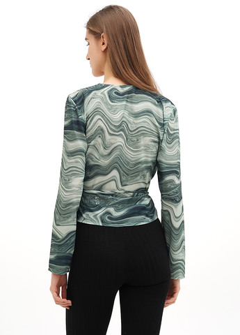 Зелёная блуза на запах Monki