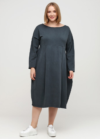 Темно-серое кэжуал платье оверсайз Italy Moda однотонное