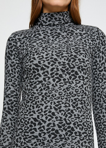Сіра кежуал сукня сукня-водолазка KOTON леопардовий
