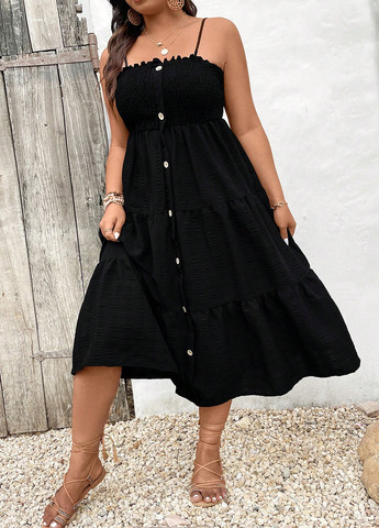 Летний женский сарафан SHEIN однотонный