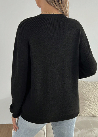 Чорний демісезонний пуловер для вагітних пуловер SHEIN