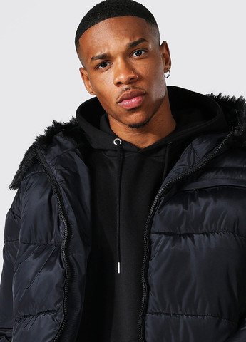 Черная демисезонная куртка Boohoo