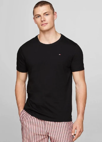 Черная футболка (3 шт.) с коротким рукавом Tommy Hilfiger