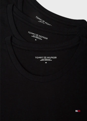 Черная футболка (3 шт.) с коротким рукавом Tommy Hilfiger