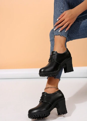SHEIN Туфлі дербі чорний з штучна шкіра, китай — демісезон (342063538)