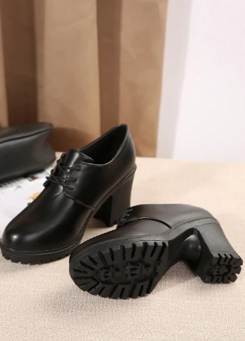 SHEIN Туфлі дербі чорний з штучна шкіра, китай — демісезон (342063538)