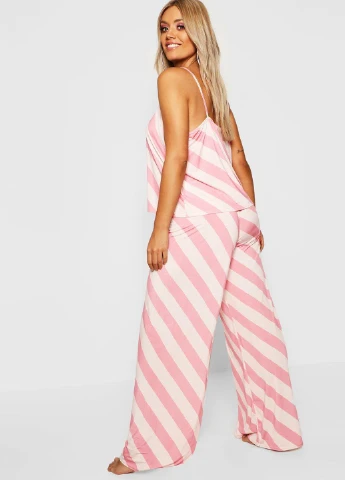 Розовая всесезон пижама (топ, брюки) топ + брюки Boohoo