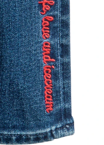 Синие демисезонные зауженные джинсы H&M