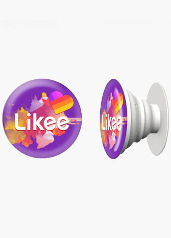 Попсокет (Popsockets) тримач для смартфону Лайк (Likee) (8754-1044) Чорний MobiPrint (216748489)