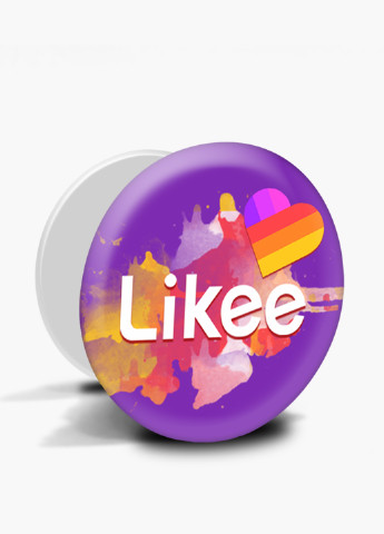 Попсокет (Popsockets) тримач для смартфону Лайк (Likee) (8754-1044) Чорний MobiPrint (216748489)