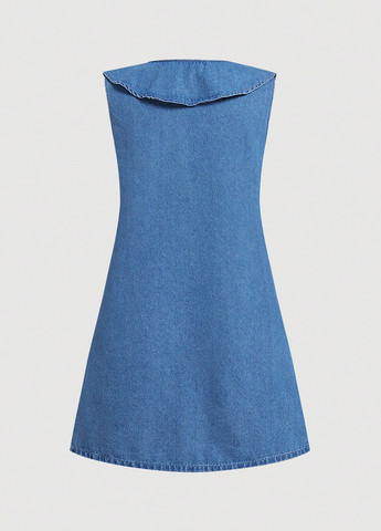Синя джинсова сукня а-силует SHEIN однотонна
