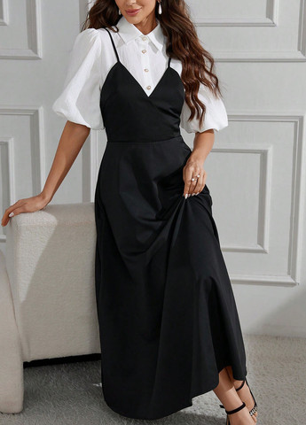 Комбінований літній комплект (блуза, сарафан) SHEIN