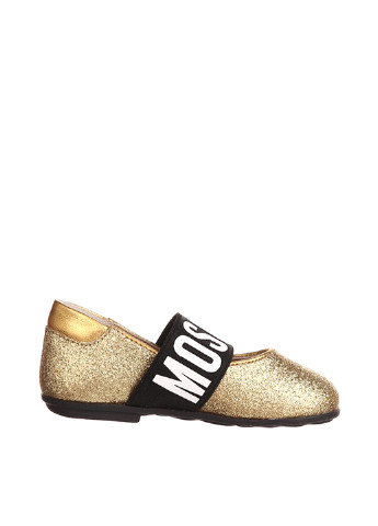 Золотые туфли на низком каблуке Moschino