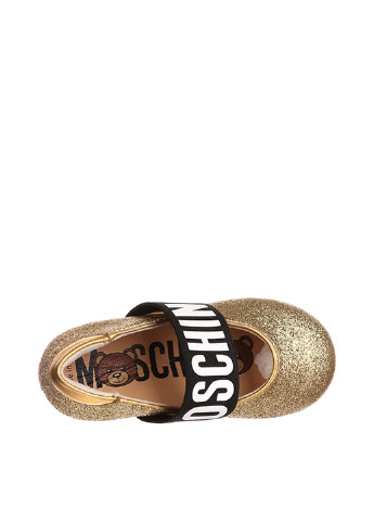 Золотые туфли на низком каблуке Moschino