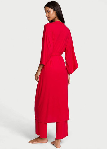 Червоний демісезонний комплект (халат, майка, штани) Victoria's Secret