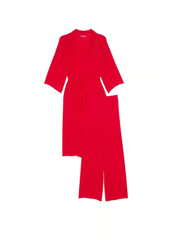 Червоний демісезонний комплект (халат, майка, штани) Victoria's Secret