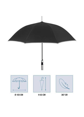 Чорна} парасолька Perletti велика система антивітер (363640822)