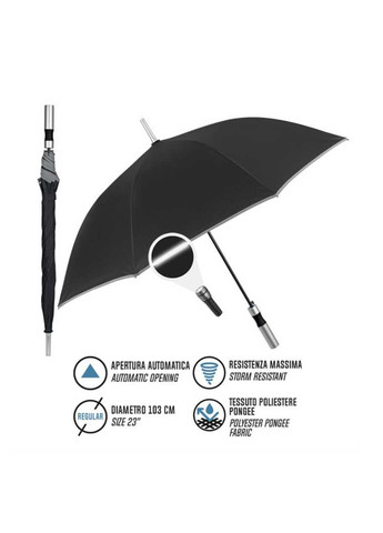 Чорна} парасолька Perletti велика система антивітер (363640822)