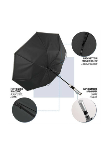 Чорна} парасолька Perletti велика система антивітер (363640822)