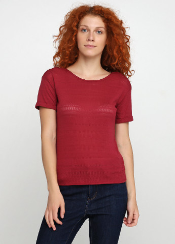 Бордовая летняя футболка Etam
