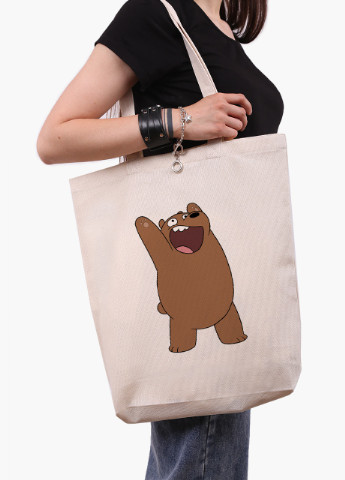 Эко сумка шоппер белая Вся правда о медведях (We Bare Bears) (9227-1777-WTD) экосумка шопер 41*39*8 см MobiPrint (216642152)